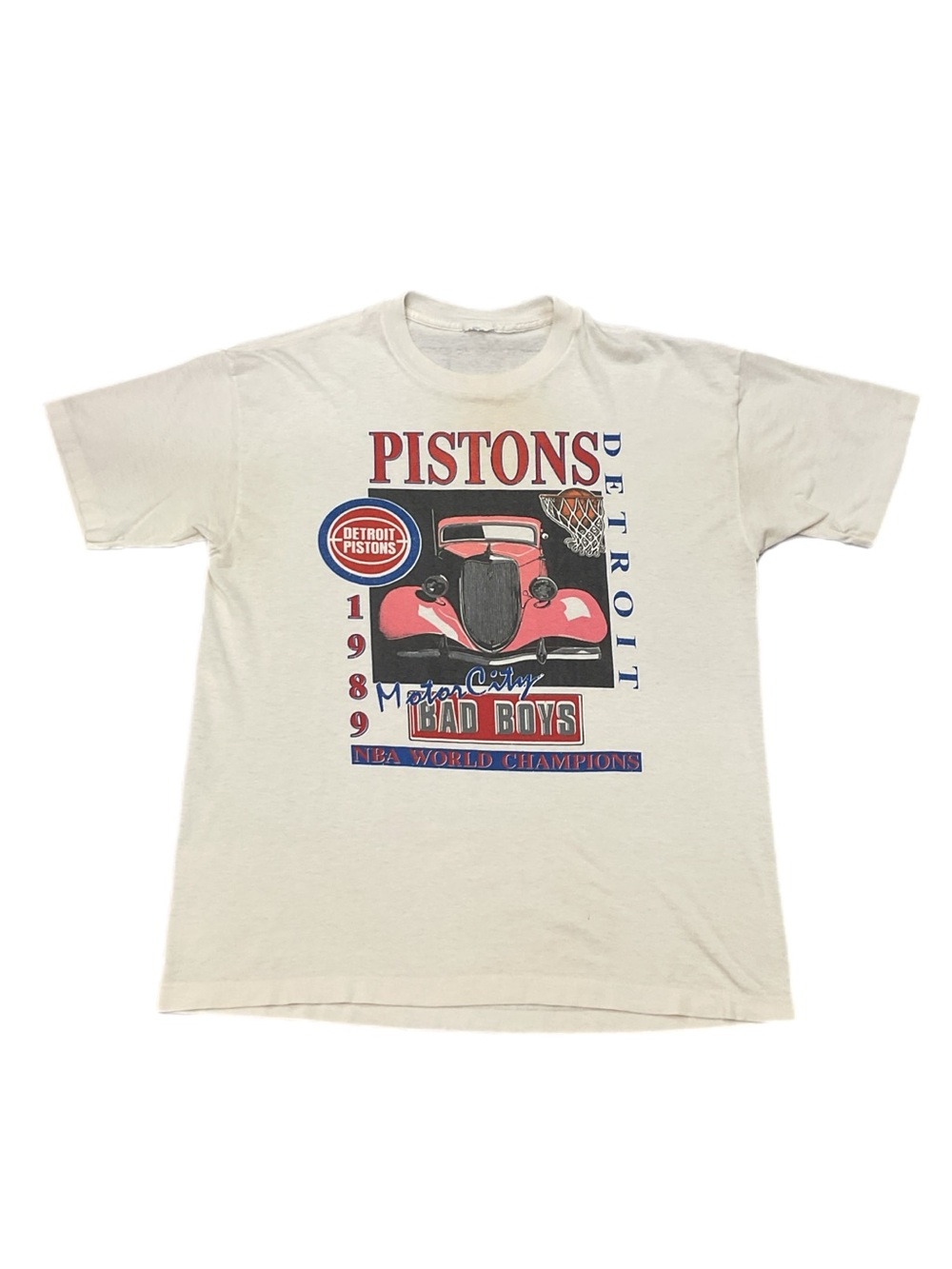 Vintage 1989 Detroit Pistons Bad Boys NBA World Champions Single Stitch Tee